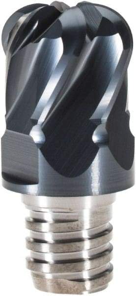 Iscar - MM ETR Grade IC908 Carbide End Milling Tip Insert - TiAlN Finish, 6 Flutes, 5/8" Cutting Diam, 0.35" Depth of Cut, 0.807" Extension, 0.2" Cnr Rad, 30° Helix - Americas Industrial Supply