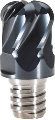 Iscar - MM ETR Grade IC908 Carbide End Milling Tip Insert - TiAlN Finish, 6 Flutes, 5/8" Cutting Diam, 0.35" Depth of Cut, 0.807" Extension, 0.2" Cnr Rad, 30° Helix - Americas Industrial Supply