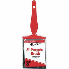 Rubberset - 3" Flat Synthetic Trim Brush - Plastic Thin Kaiser Handle - Americas Industrial Supply