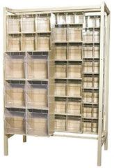 Quantum Storage - 3,000 Lb Capacity, 26" Deep x 48" Wide x 67" High, Steel Pick Rack - 28 White Polystyrene Bins - Americas Industrial Supply