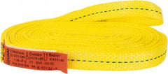Lift-All - 14' Long x 1" Wide, 3,200 Lb Vertical Capacity, 1 Ply, Polyester Web Sling - 2,500 Lb Choker Capacity, Yellow - Americas Industrial Supply