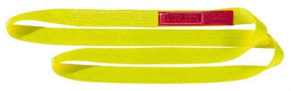 Lift-All - 16' Long x 4" Wide, 20,700 Lb Vertical Capacity, 2 Ply, Nylon Web Sling - 16,500 Lb Choker Capacity, Yellow - Americas Industrial Supply