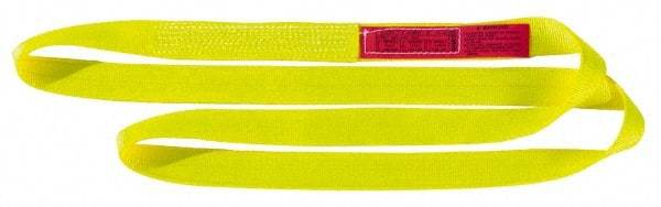Lift-All - 18' Long x 2" Wide, 12,200 Lb Vertical Capacity, 2 Ply, Nylon Web Sling - 9,800 Lb Choker Capacity, Yellow - Americas Industrial Supply
