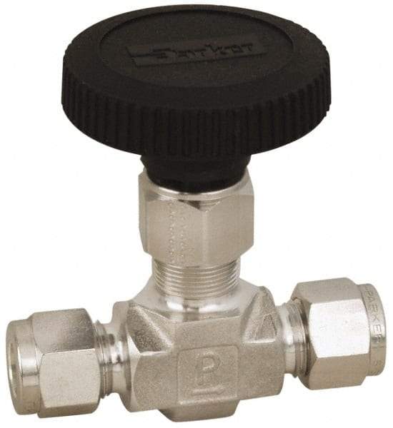 Parker - 5,000 Max psi, 1/8" Pipe, 316 Grade Stainless Steel, Inline Instrumentation Needle Valve - Americas Industrial Supply