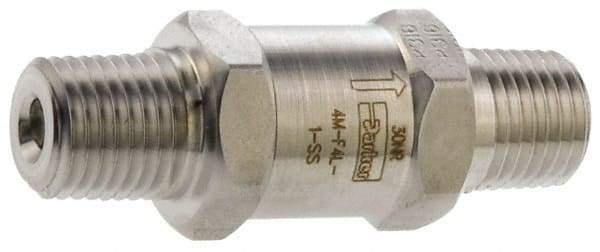 Parker - 6,000 Max psi, 3/8" Pipe, MNPT x MNPT End Connections, Stainless Steel Instrumentation Filter - Micro Rating 1, 316 Grade, Viton Seal - Americas Industrial Supply