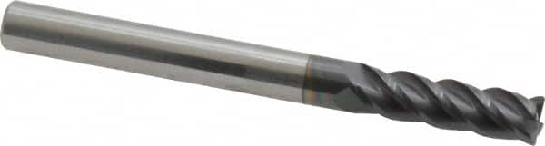 Accupro - 3/16", 4 Flute, Single End, Solid Carbide, 0.015" Corner Radius End Mill - 2" OAL, 40° Helix, Right Hand Flute, 5/8" LOC, Right Hand Cut - Americas Industrial Supply