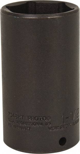 Proto - 1/2" Drive 1-1/2" Deep Thin Wall Impact Socket - 6 Points, 3-1/2" OAL - Americas Industrial Supply
