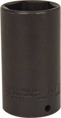 Proto - 1/2" Drive 1-1/2" Deep Thin Wall Impact Socket - 6 Points, 3-1/2" OAL - Americas Industrial Supply