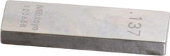 Mitutoyo - 0.137" Rectangular Steel Gage Block - Accuracy Grade 0, Includes Certificate of Inspection - Americas Industrial Supply