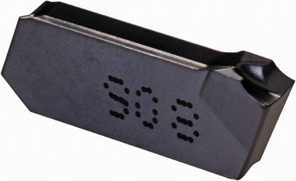 Iscar - GIM3 J IC908 Grade, 0.1181" Cutting Width, Carbide Cutoff Insert - Right Hand Lead Angle, 0.0087" Cnr Rad, TiN/TiAlN Coated, Single End - Americas Industrial Supply