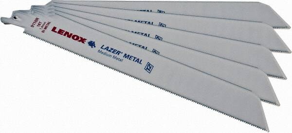 Lenox - 9" Long x 1" Thick, Bi-Metal Reciprocating Saw Blade - Straight Profile, 18 TPI, Toothed Edge - Americas Industrial Supply