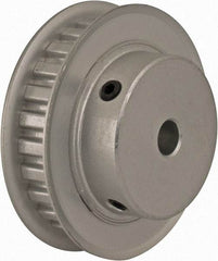 Power Drive - 26 Tooth, 1/4" Inside x 1.635" Outside Diam, Hub & Flange Timing Belt Pulley - 1/4" Belt Width, 1.665" Pitch Diam, 0.438" Face Width, Aluminum - Americas Industrial Supply