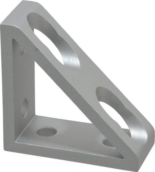 80/20 Inc. - 7/8" Wide, 2" High, Open Shelving 4 Hole Inside Corner Gusset - Aluminum, 2" Deep, Use with Series 10 & Bolt Kit 3393 - Americas Industrial Supply