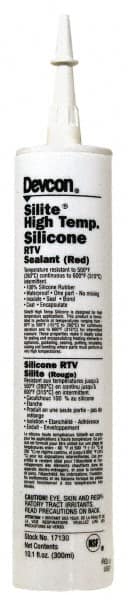 Devcon - 10.3 oz Cartridge Red RTV Silicone Joint Sealant - 500°F Max Operating Temp - Americas Industrial Supply