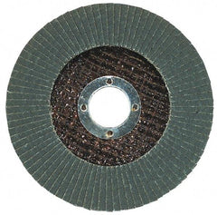 Garryson - 36 Grit, 7" Disc Diam, 7/8" Center Hole, Type 29 Zirconia Alumina Flap Disc - 8,600 Max RPM, Fiberglass Backing, Arbor Attaching System, Coated - Americas Industrial Supply