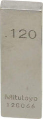 Mitutoyo - 0.12" Rectangular Steel Gage Block - Accuracy Grade 0, Includes Certificate of Inspection - Americas Industrial Supply