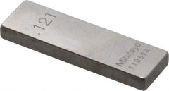 Mitutoyo - 0.121" Rectangular Steel Gage Block - Accuracy Grade 0, Includes Certificate of Inspection - Americas Industrial Supply