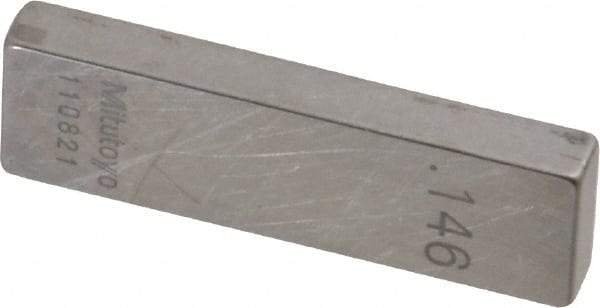 Mitutoyo - 0.146" Rectangular Steel Gage Block - Accuracy Grade 0, Includes Certificate of Inspection - Americas Industrial Supply