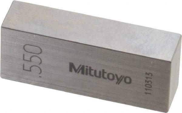 Mitutoyo - 0.55" Rectangular Steel Gage Block - Accuracy Grade 0, Includes Certificate of Inspection - Americas Industrial Supply