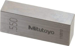 Mitutoyo - 0.55" Rectangular Steel Gage Block - Accuracy Grade 0, Includes Certificate of Inspection - Americas Industrial Supply