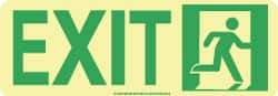 NMC - Exit, Polyester Exit Sign - 13" Wide x 4-1/2" High, Glow-in-the-Dark - Americas Industrial Supply