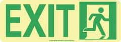 NMC - Exit, Polyester Exit Sign - 13" Wide x 4-1/2" High, Glow-in-the-Dark - Americas Industrial Supply