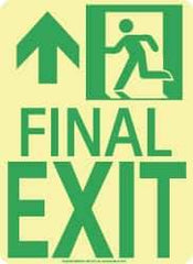 NMC - Final Exit, Polyester Exit Sign - 8" Wide x 11" High, Glow-in-the-Dark - Americas Industrial Supply