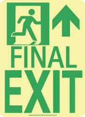 NMC - Final Exit, Polyester Exit Sign - 8" Wide x 11" High, Glow-in-the-Dark - Americas Industrial Supply