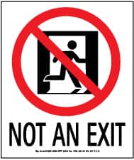 NMC - Not an Exit, Polyester Exit Sign - 5-1/2" Wide x 6-1/2" High, Glow-in-the-Dark - Americas Industrial Supply