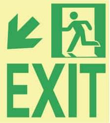 NMC - Exit, Polyester Exit Sign - 8" Wide x 9" High, Glow-in-the-Dark - Americas Industrial Supply