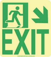NMC - Exit, Polyester Exit Sign - 8" Wide x 9" High, Glow-in-the-Dark - Americas Industrial Supply