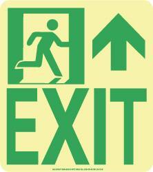 NMC - Exit, Polyester Exit Sign - 8" Wide x 9" High, Glow-in-the-Dark - Americas Industrial Supply