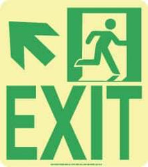 NMC - Exit, Polyester Exit Sign - 8" Wide x 9" High, Glow-in-the-Dark - Americas Industrial Supply