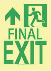 NMC - Final Exit, Plastic Exit Sign - 8" Wide x 11" High, Glow-in-the-Dark - Americas Industrial Supply
