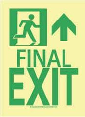 NMC - Final Exit, Plastic Exit Sign - 8" Wide x 11" High, Glow-in-the-Dark - Americas Industrial Supply