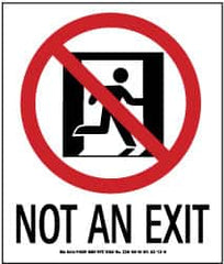 NMC - Not an Exit, Plastic Exit Sign - 5-1/2" Wide x 6-1/2" High, Glow-in-the-Dark - Americas Industrial Supply
