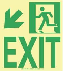 NMC - Exit, Plastic Exit Sign - 8" Wide x 9" High, Glow-in-the-Dark - Americas Industrial Supply