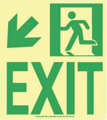NMC - Exit, Plastic Exit Sign - 8" Wide x 9" High, Glow-in-the-Dark - Americas Industrial Supply