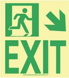 NMC - Exit, Plastic Exit Sign - 8" Wide x 9" High, Glow-in-the-Dark - Americas Industrial Supply