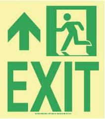NMC - Exit, Plastic Exit Sign - 8" Wide x 9" High, Glow-in-the-Dark - Americas Industrial Supply