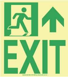 NMC - Exit, Plastic Exit Sign - 8" Wide x 9" High, Glow-in-the-Dark - Americas Industrial Supply