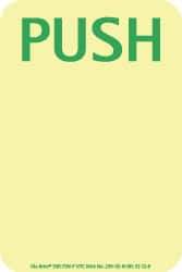 NMC - Push, Polyester Exit Sign - 4" Wide x 6" High, Glow-in-the-Dark - Americas Industrial Supply