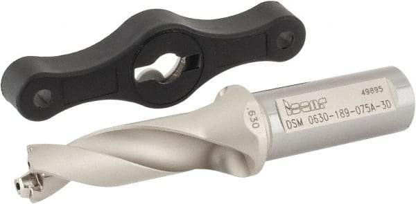 Iscar - 0.63 to 0.665" Diam, 3xD, 1.89" Max Depth, 3/4" Shank Diam, 4.57" OAL, Replaceable Tip Drill - IDK, IDM, IDN, IDP Insert, 16 Seat Size, DSM Toolholder, Series ChamDrillJet - Americas Industrial Supply