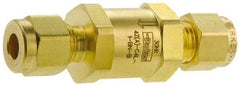 Parker - 1/4" Brass Check Valve - Inline, Comp x Comp, 3,000 WOG - Americas Industrial Supply