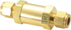 Parker - 3/8" Brass Check Valve - Inline, Comp x Comp, 3,000 WOG - Americas Industrial Supply