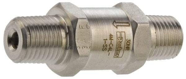 Parker - 3/4" Stainless Steel Check Valve - Inline, MNPT x MNPT, 6,000 WOG - Americas Industrial Supply