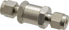 Parker - 1/4" Stainless Steel Check Valve - Inline, Comp x Comp, 6,000 WOG - Americas Industrial Supply