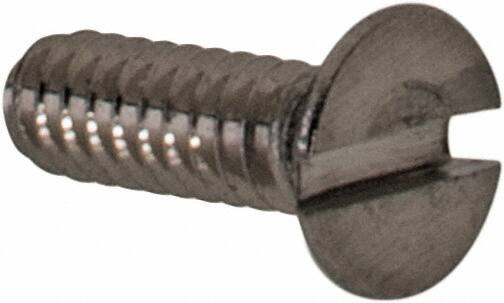 Value Collection - M1.6x0.35 Metric Coarse, 5mm OAL Slotted Drive Machine Screw - Flat Head, Grade 18-8 & A2 Stainless Steel, Uncoated, Without Washer - Americas Industrial Supply