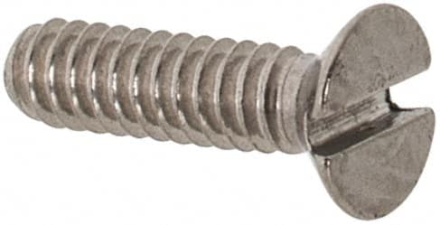 Value Collection - M1.6x0.35 Metric Coarse, 6mm OAL Slotted Drive Machine Screw - Flat Head, Grade 18-8 & A2 Stainless Steel, Uncoated, Without Washer - Americas Industrial Supply