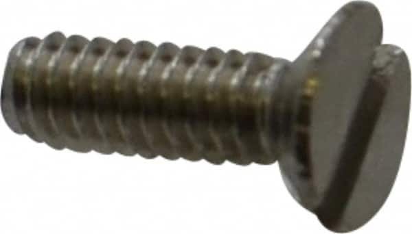 Value Collection - M2x0.40 Metric Coarse, 6mm OAL Slotted Drive Machine Screw - Flat Head, Grade 18-8 & A2 Stainless Steel, Uncoated, Without Washer - Americas Industrial Supply